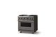 Viking® 5 Series 36" Damascus Gray Pro Style Gas (NG) Range with Brushed Brass Trim-2