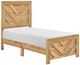 Homelegance® Corbin Natural Twin Panel Bed in a Box with Chevron Pattern Design-0