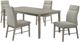 New Classic® Home Furnishings Lennox 5-Piece Gray/Metallic Silver Dining Table Set-0