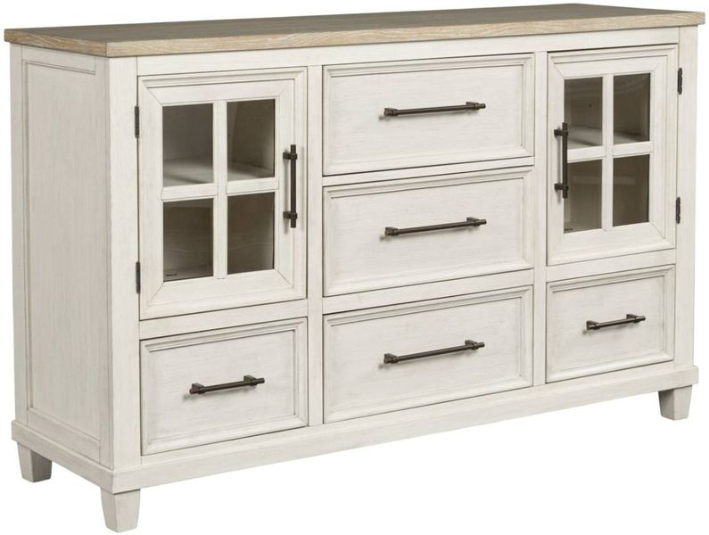 Shaybrock Dresser and Mirror - Antique White/Brown