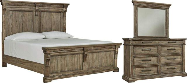 Signature Design by Ashley® Markenburg 3-Piece Brown King Panel Bed Set-0