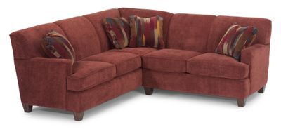 front view of the Flexsteel® Dempsey Dark Red Sectional