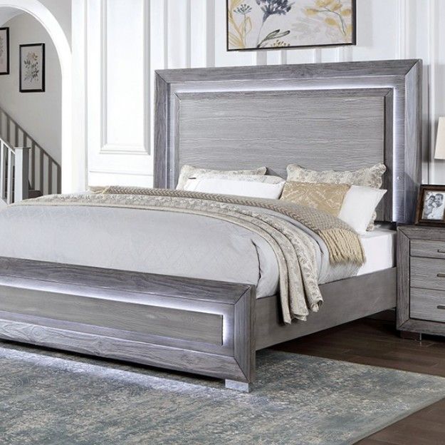 Furniture of America® Raiden 4-Piece Gray Queen Bedroom Set-1