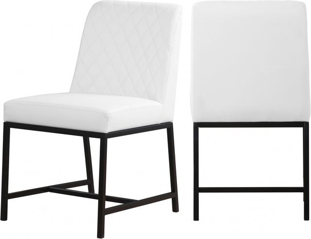 Meridian Furniture Bryce White Faux Leather Dining Chair-1