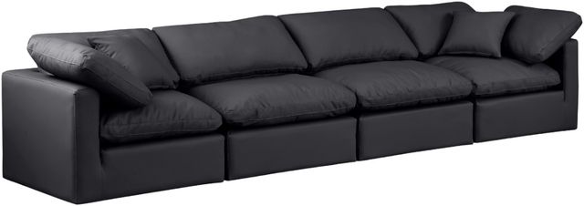 Meridian Furniture Indulge 4-Piece Black 140" Sofa-0