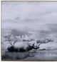 A & B Home Black/White Foggy Waterscape Print with Frame-1