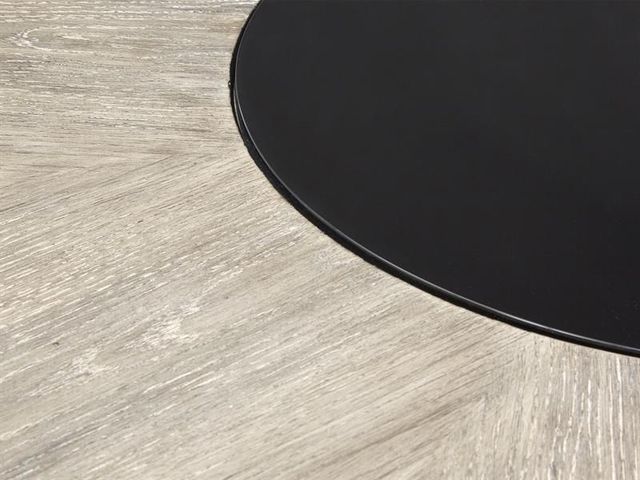 Magnussen Home® Ryker Coventry Gray Round Dining Table with Black Glass Insert Center-3