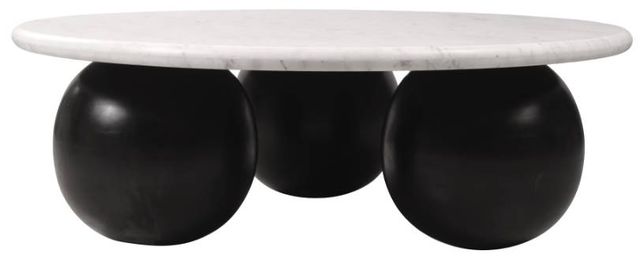 Meridian Furniture Treviso White Coffee Table with Black Base-1