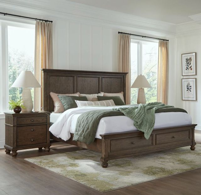aspenhome® Oxford Cocoa California King Panel Storage Bed-0