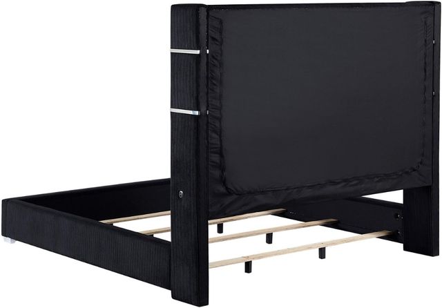 Coaster® Tisdall Black California King Upholstered Fireplace Panel Bed-2
