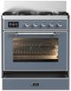 Ilve® Majestic III 30" Blue Grey Freestanding Dual Fuel Liquid Propane Range with Triple Glass Door and Chrome Trim-1