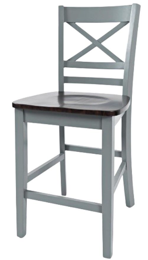 Jofran Inc. Asbury Park Autumn Brown/Gray X-Back Counter Stool-2