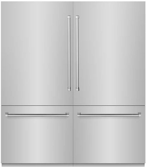 ZLINE 72" 39.6 Cu. Ft. Stainless Steel Built-In French Door Refrigerator with Graphite Gray Interior -0