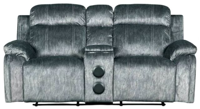 New Classic® Home Furnishings Tango Shadow Power Reclining Loveseat with Speaker and Power Footrest-1
