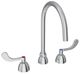 Elkay Chrome 8" Centerset Concealed Deck Laminar Flow Faucet with 8" Gooseneck Spout and 4" Wristblade Handles-0