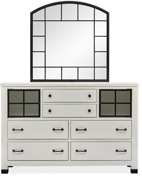 Magnussen Home® Harper Springs Silo White Shaped Mirror-1