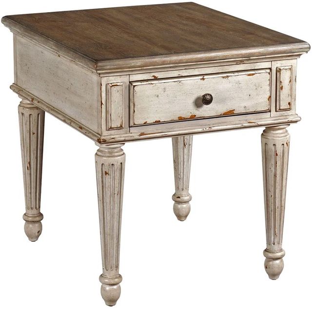 Hammary® Southbury Brown End Table with White Base-0