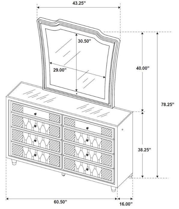 Coaster®  Lorient Black Dresser and Mirror-2