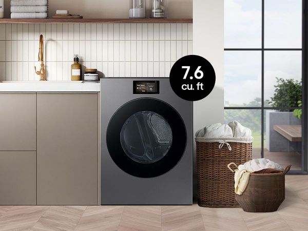 Samsung Bespoke AI 7.6 Cu. Ft. Dark Steel Front Load Gas Dryer with AI Home & AI Optimal Dry+