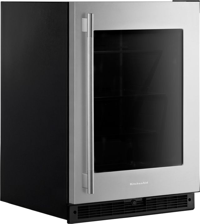 KitchenAid® 24" 5.2 Cu. Ft. Stainless Steel Beverage Center with Glass Door-4