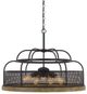 Cal® Lighting & Accessories Akaki Iron/Light Oak Chandelier-0