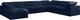Meridian Furniture Cozy 7-Piece Navy Velvet Cloud Modular Sectional-0