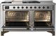 Ilve® Majestic III 60'' Stainless Steel Pro Style Dual Fuel Natural Gas Range with Solid Door and Burnished Trim-4