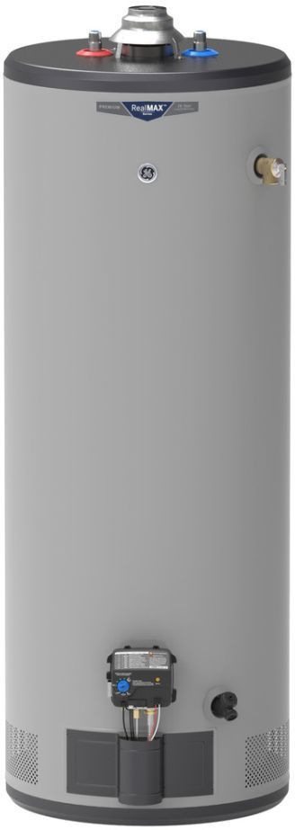 GE RealMAX® Premium 50 Gallon Tall Liquid Propane Atmospheric Water Heater-0