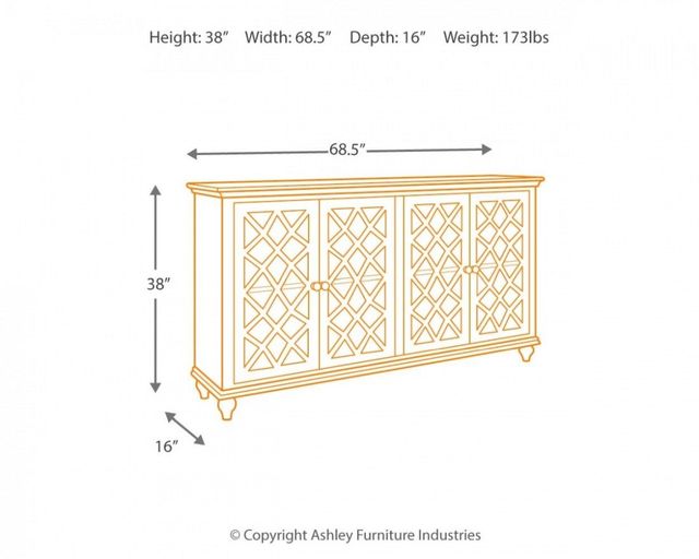 Signature Design by Ashley® Mirimyn Antique Teal Accent Cabinet-1