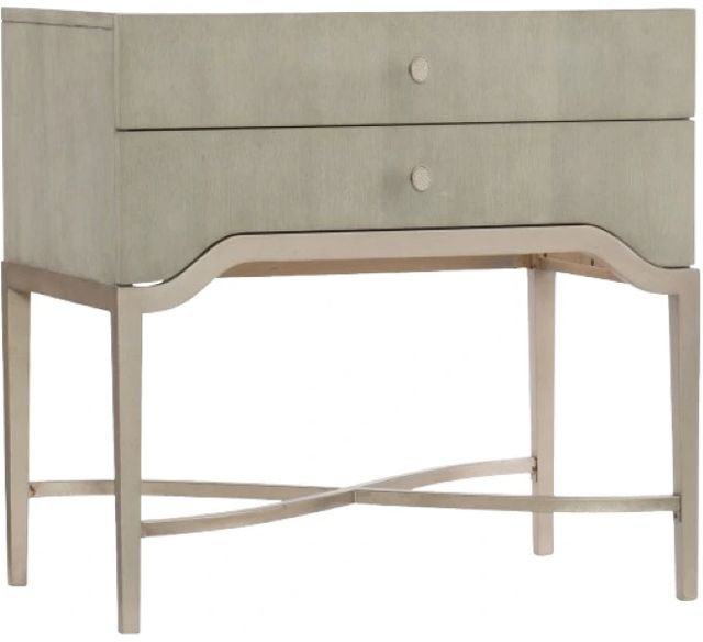 Hooker® Furniture Elixir Champagne Silver/Serene Gray Beige Nightstand-0