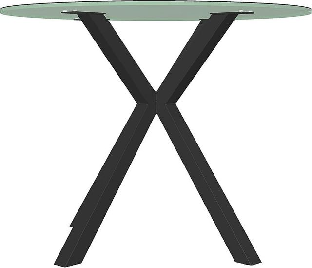 Amisco Customizable Asterisk Black Marble Round Dining Table Top with Metal Base-2