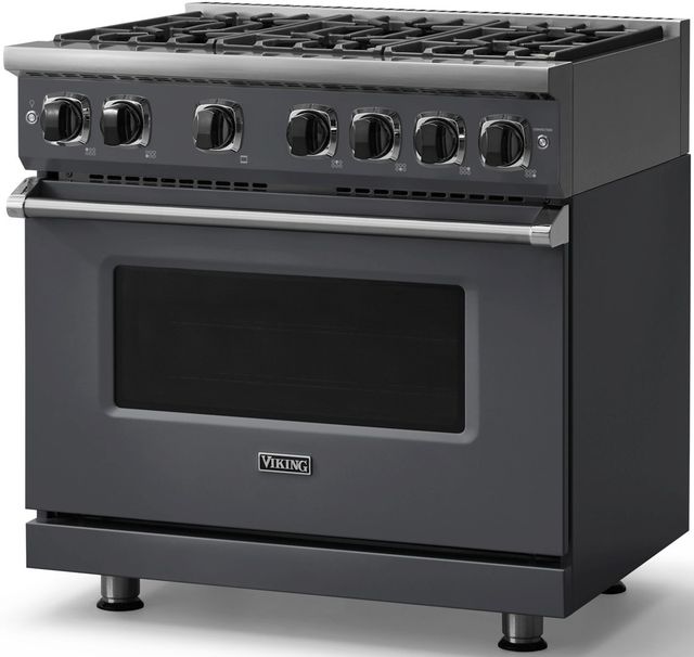 Viking® 7 Series 36" Cast Black Pro Style Natural Gas Range-3