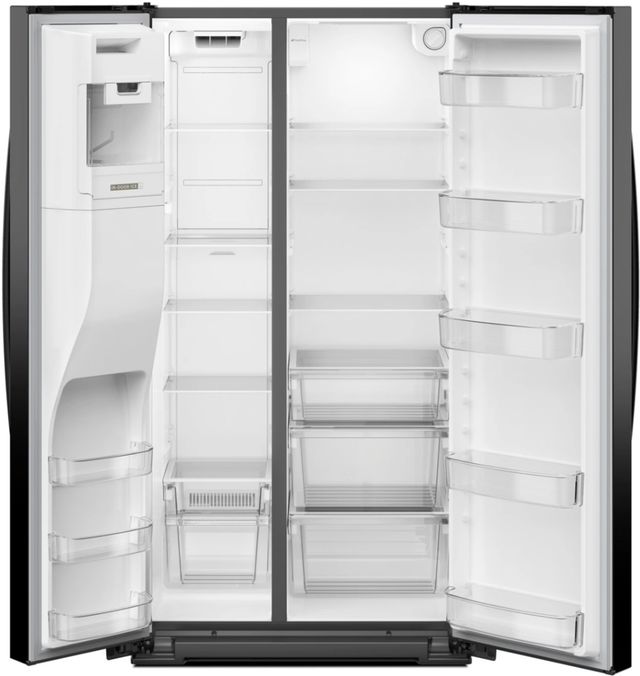 Whirlpool® 36" 21.0 Cu. Ft. Black Counter Depth Side-by-Side Refrigerator with TruCool™ System-1