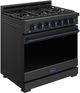 Thor Kitchen® Gordon Ramsay 36" Black/Blue Freestanding Pro Style Gas Range with Precision Knob-2