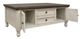 International Furniture Direct Stone Weathered Gray Rectangular Cocktail Table with Ivory Antiqued Base-2