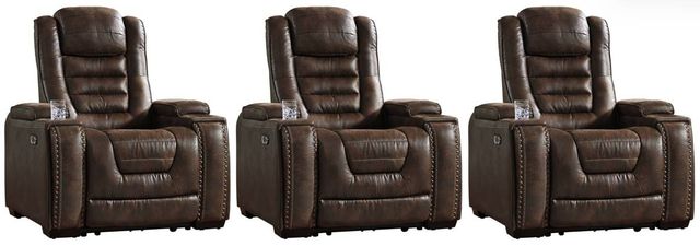 Signature Design by Ashley® Game Zone 3-Piece Bark Power Theater Seating Set-0