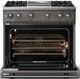 Viking® 5 Series 36" Damascus Gray Pro Style Gas (NG) Range with Polished Chrome Trim-1