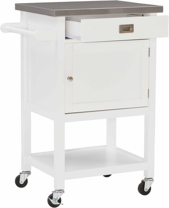 Linon Sydney White Apartment Kitchen Cart-4