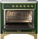 Ilve® Majestic III 36" Emerald Green Pro Style Induction Range with Triple Glass Door and Brass Trim-1