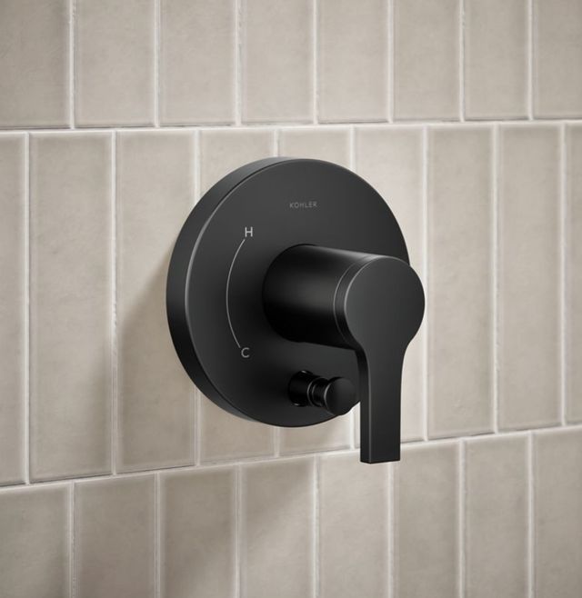 KOHLER® Elate® Rite-Temp® Matte Black 1.75 GPM Shower Trim Kit with Push-Button Diverter-3