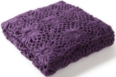 Surya Teresa Dark Purple 50"x60" Throw Blanket-1