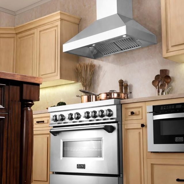 ZLINE 48" Stainless Steel Ducted Wall Mount Range Hood with Dual Remote Blower-1