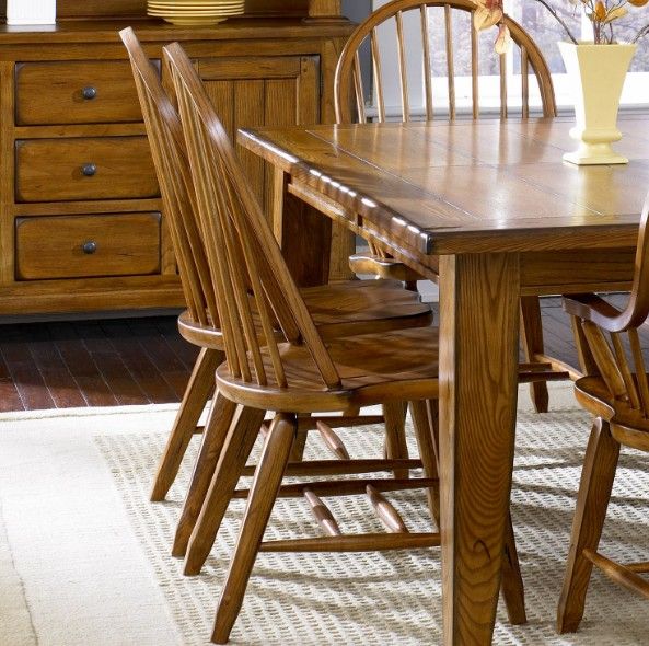 Liberty Furniture Treasures Rustic Oak Bow Back Side Chair-1