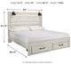 Signature Design by Ashley® Cambeck Whitewash King Panel Bed with 2 Storage Drawers-2