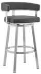 Armen Living Naomi and Lorin 5-Piece Brushed Stainless Steel Counter Height Dining Set-1