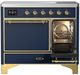 Ilve® Majestic III 40" Midnight Blue Pro Style Induction Range with Solid Door and Brass Trim-4