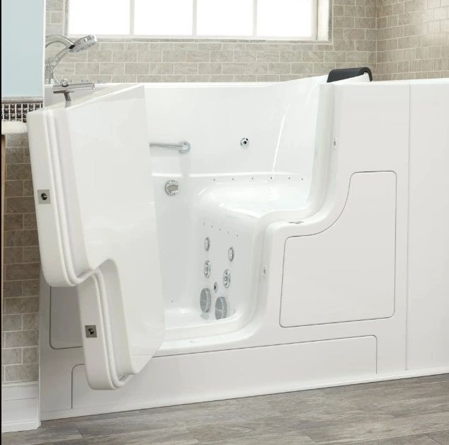 American Standard Gelcoat White 30” x 52” Walk-in Tub with Combination Air Spa and Whirlpool Systems - Left-Hand Drain with Faucet-2