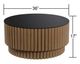 StyleCraft Black Glass Top Coffee Table with Natural Base-3