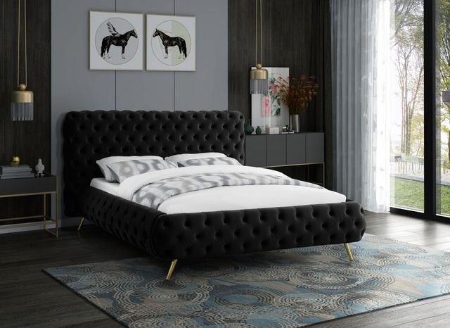 Meridian Furniture Delano Black Velvet King Bed-3