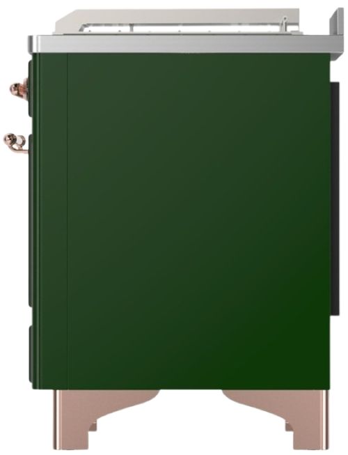 Ilve® Majestic III 48" Emerald Green Pro Style Dual Fuel Natural Gas Range with French Top and Copper Trim-3
